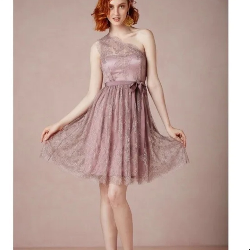 Va et Vien Ariel BHLDN Anthro mauve lace one shoulder dress NWT - Picture 1 of 6
